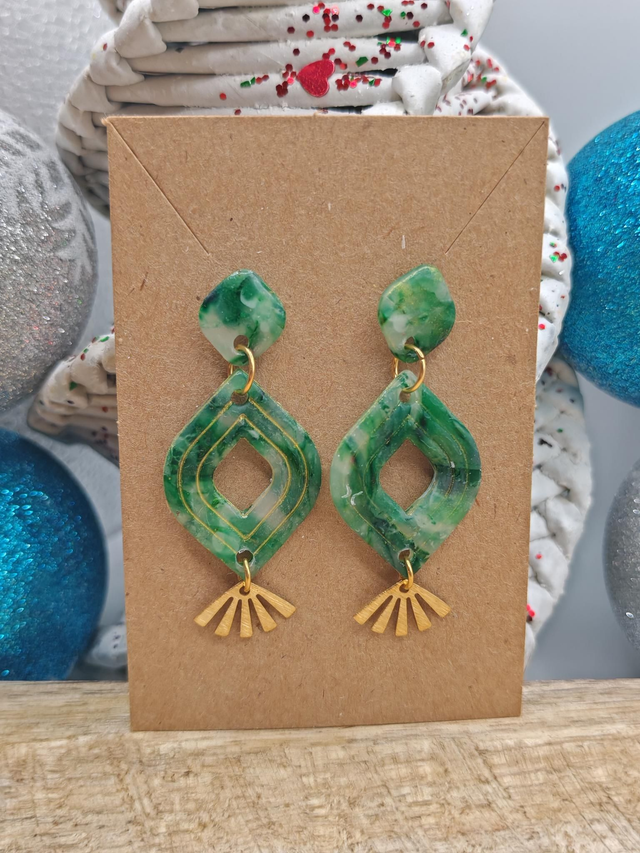 Boucles uniques vert émeraude 