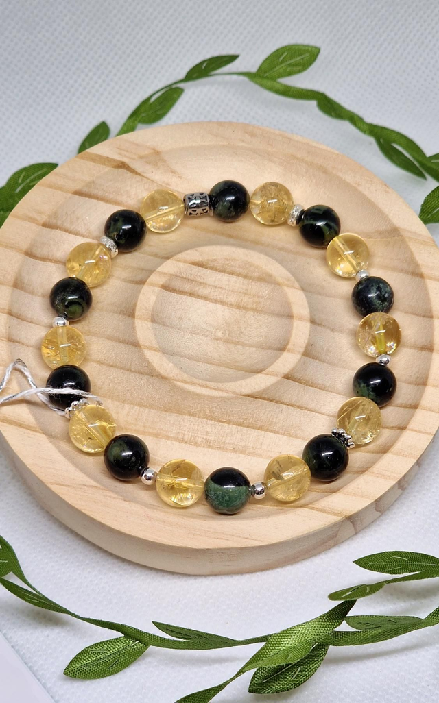 Bracelet Jaspe Kambaba et Citrine en 0,8 cm