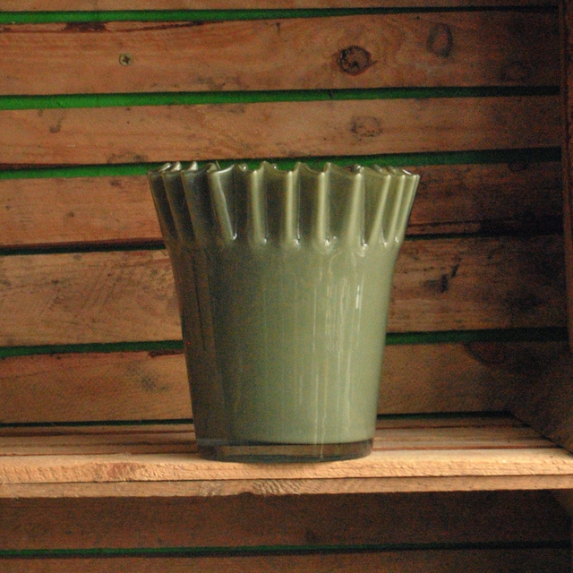 Pleat Top Glass Vase 