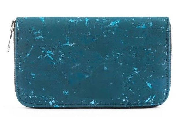 Geldbörse Nelia petrol, grau, silber marmoriert 