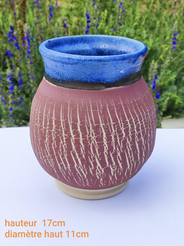 Grand pot craquelé brut 