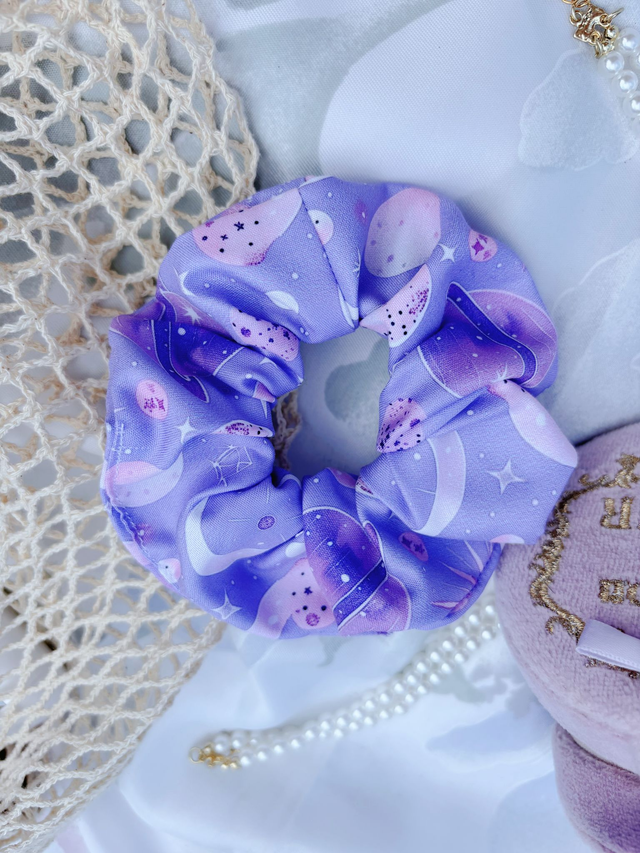 Galaxy theme handmade scrunchies