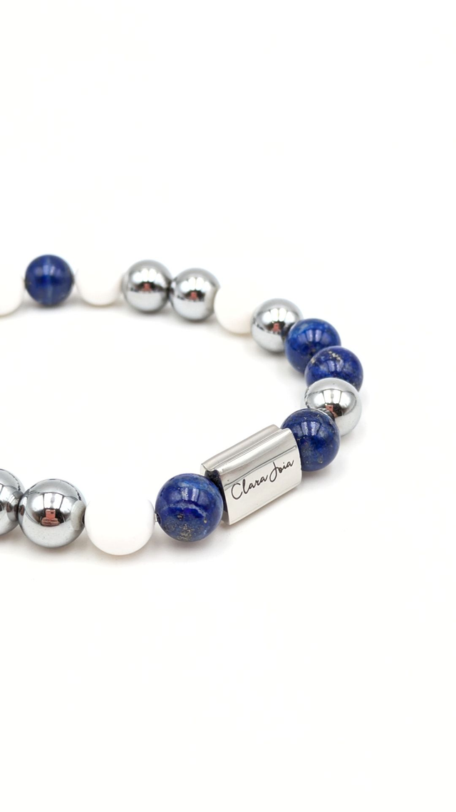 ✨ Bracelet Lapis Lazuli &amp; Coquillage – Force Intérieure &amp; Expression Authentique