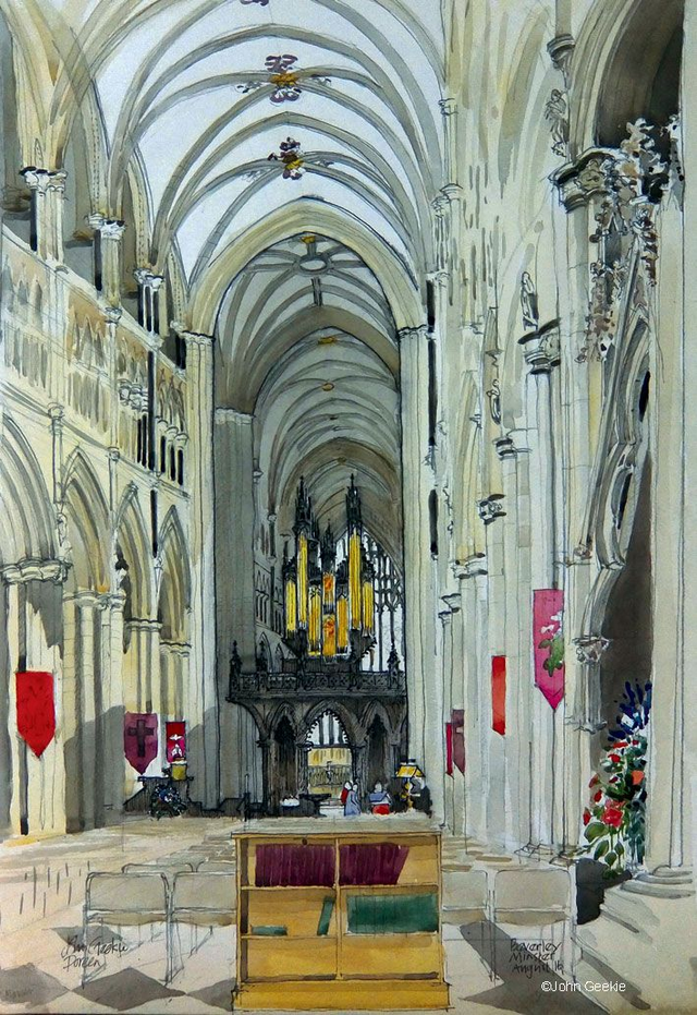 Beverley Minster  and organ A3 PRINT 