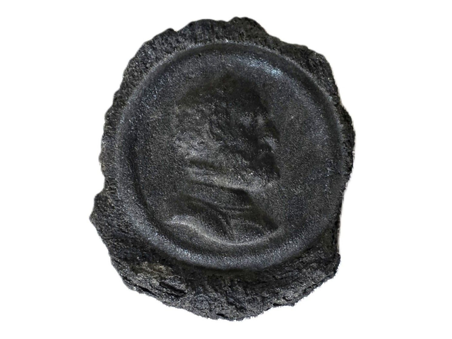 1867 Vesuvian Lava Medallion – Antique Neapolitan Grand Tour Souvenir