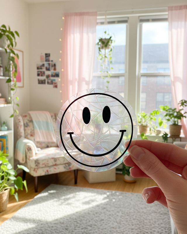 Attrape soleil sticker de fenêtre smiley