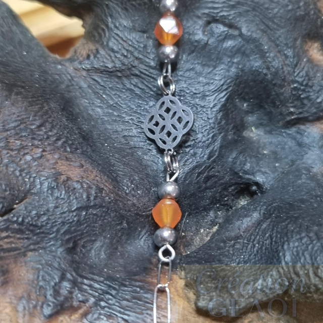 Bracelet Arabesque: Agate rouge Cornaline