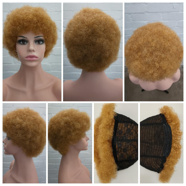 Ginger Blonde Human Hair Afro Wig