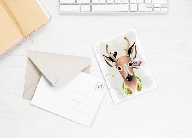 Carte postale d&#039;un cerf