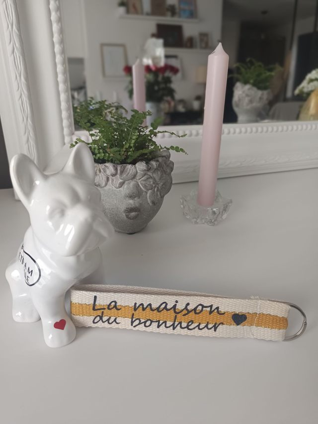 Porte-Clés dragonne "La maison du bonheur"