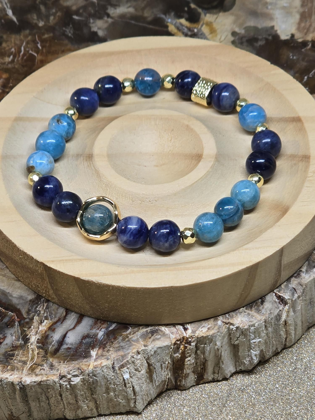 Bracelet Apatite et Sodalite en 0,8 cm