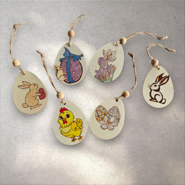 Suspension artisanale en bois – Spécial Pâques