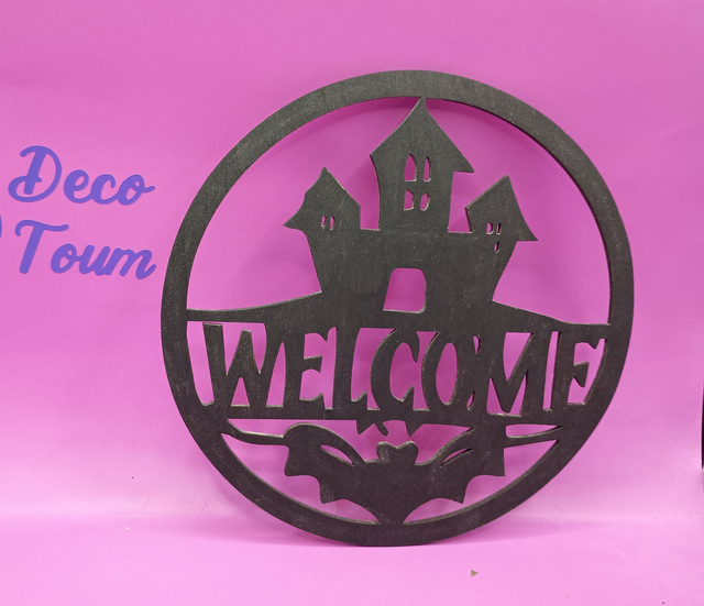 Welcome Halloween en bois