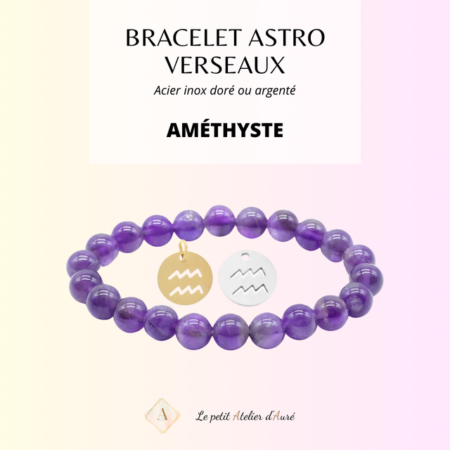 Verseaux - Bracelet Astro Améthyste