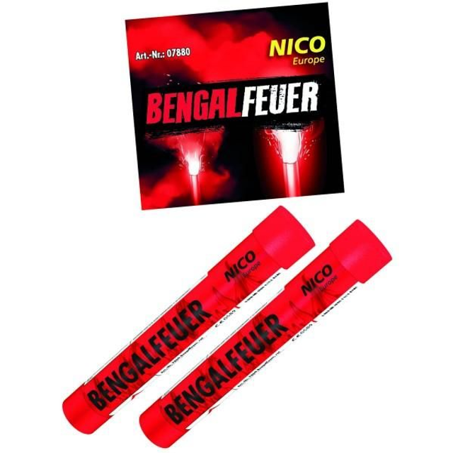 Bengalfeuer, rot, 2er Btl., KAT F1