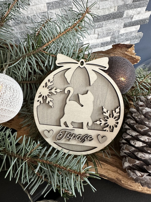 Boule de Noël pour chat &quot;Topaze&quot;