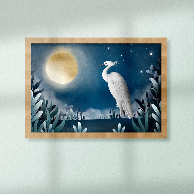 "L'Aigrette" Affiche A5, A4 ou A3