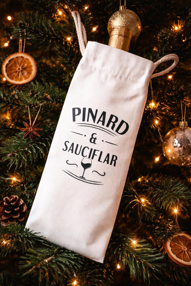 Sac à bouteille humour "PINARD ET SAUCIFLAR” – cadeau apéro entre amis | Ma Bulle Créative