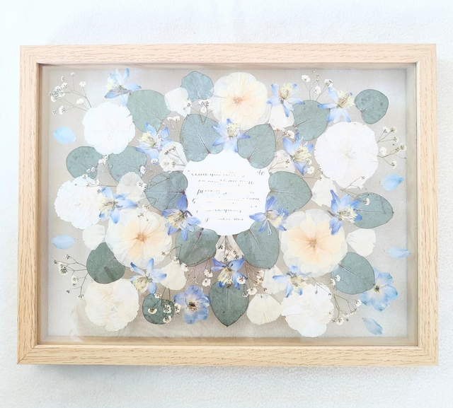 Herbier conservation de bouquet entre deux verres