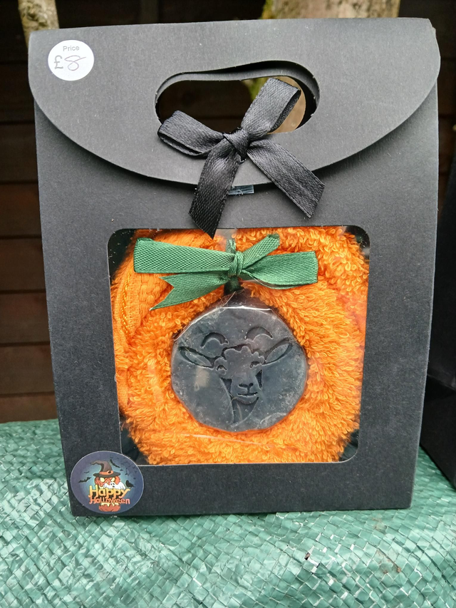 Pumpkin Flannel and Soap Gift Bag 