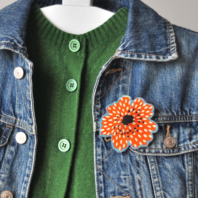 Broche Fleur DOTTY Orange