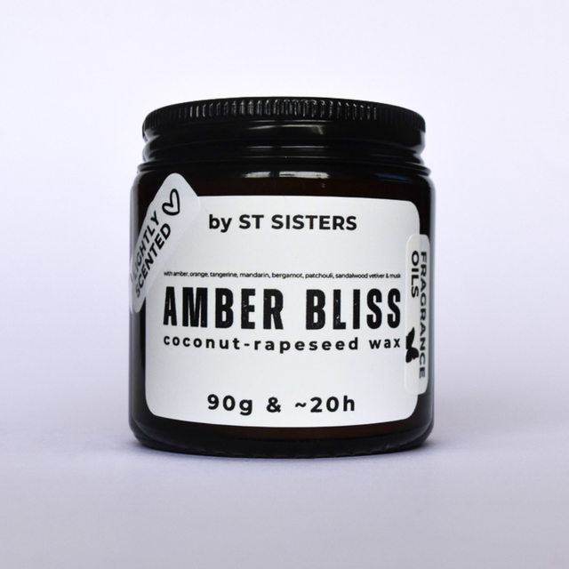 "AMBER BLISS" lightly scented candle