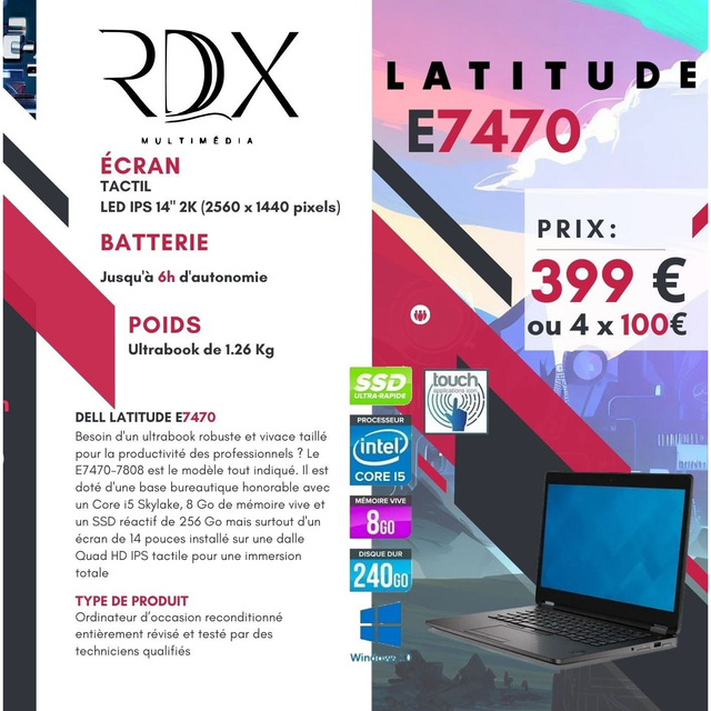 DELL LATITUDE E7470 (TACTILE, QHD)