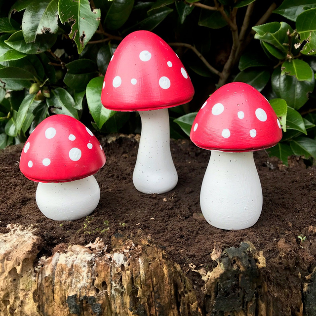 Toad Stools Ornaments - Set of three