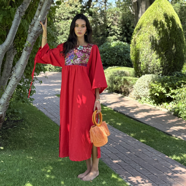 2.6 Vestido lino rojo 