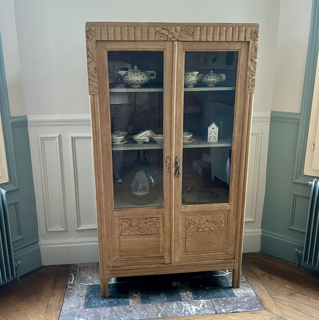 Vitrine / bibliothèque / vaisselier / armoire vitrée de style Art Déco 