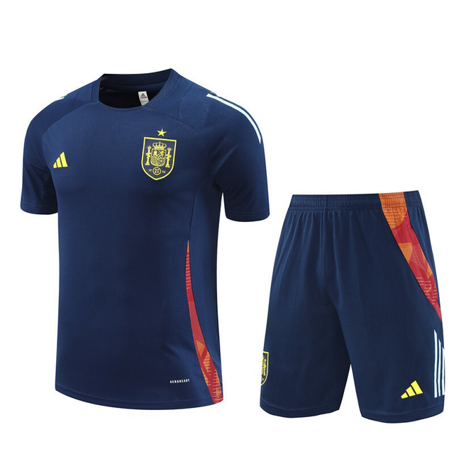 Conjunto de entrenamiento, azul oscuro, camiseta y pantalón corto selección española, 2024