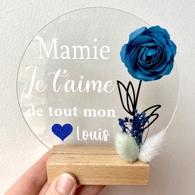 Plexi fleuri personnalisé Fête des Mamies 