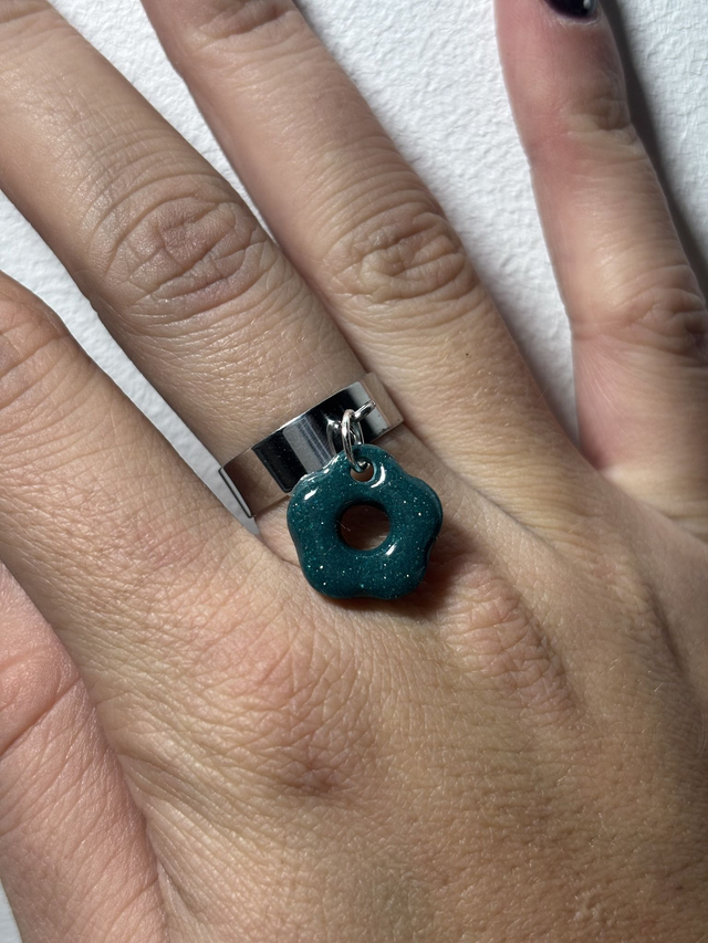 Argent 6mm Pampille Bleu Canard Pailleté