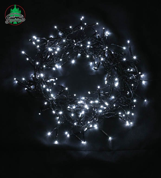 NATALE , GHIRLANDA 144 LED BIANCO FREDDO 7.15MT IP44 INTERNO/ESTERNO 8 GIOCHI