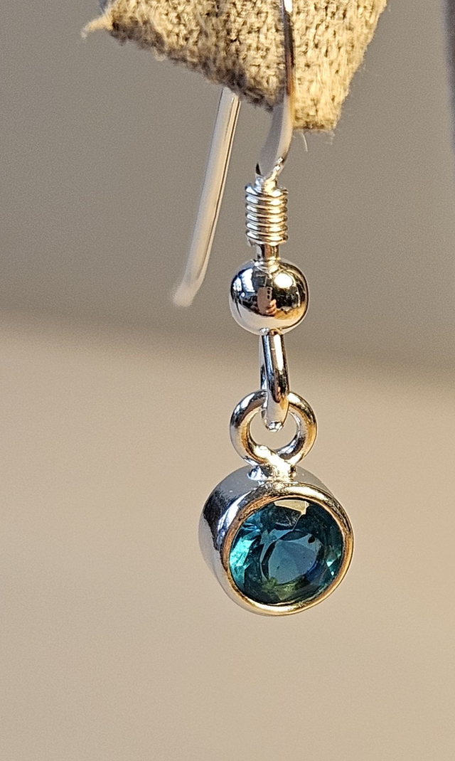Turquoise cubic zirconia sterling silver hooks