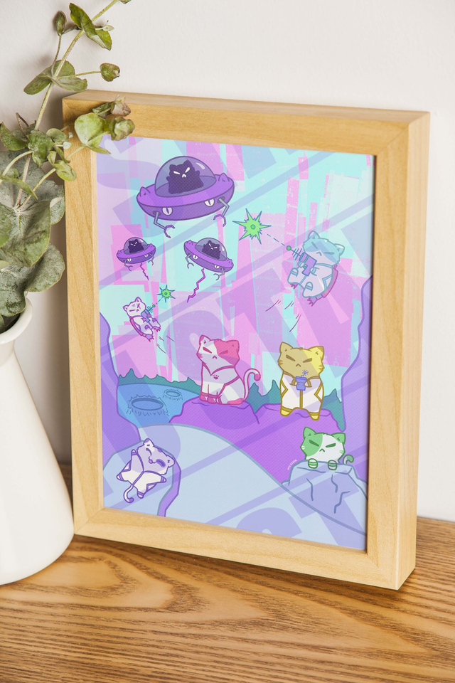 Cats invaders war • Print