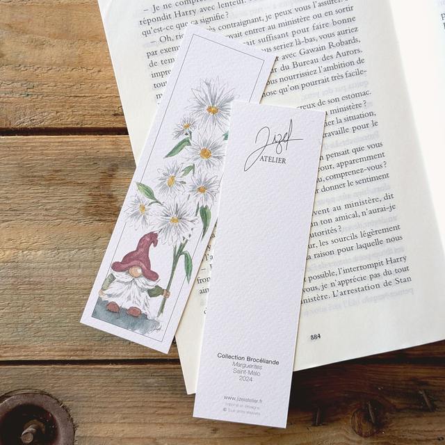 Marque-page - Brocéliande - Marguerites