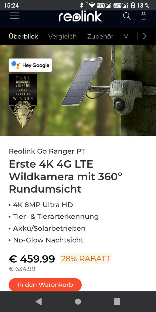 Wildkamera Reolink Go Ranger PT