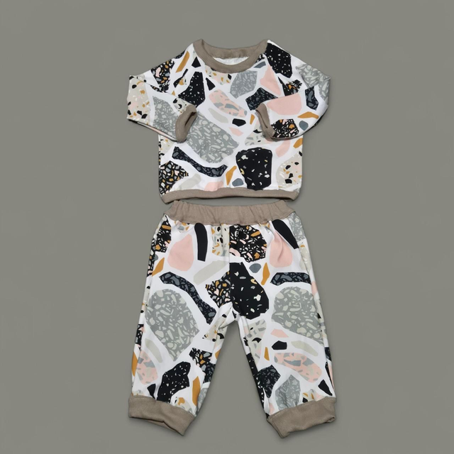 Ensemble bébé 2 pièces imprimé terrazzo