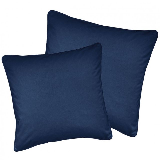 Enhanced Living Pair of Soft Velvet Navy Cushion Covers - Cushion Cases