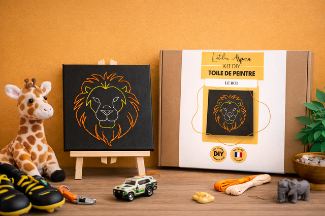 Kit DIY broderie sur toile "Le roi"