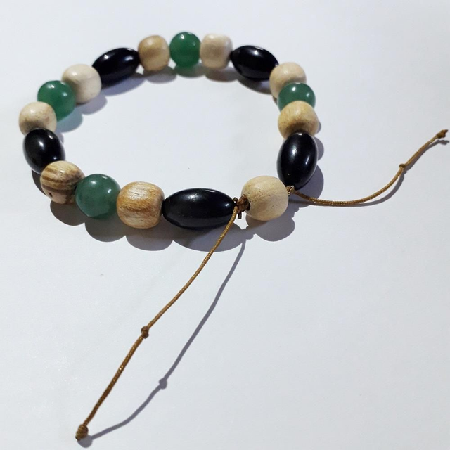 Rainbow Obsidian &amp; Aventurine Palo Santo Bracelet 
