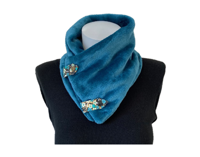 Cache cou doudou Adulte bleu canard Taille unique