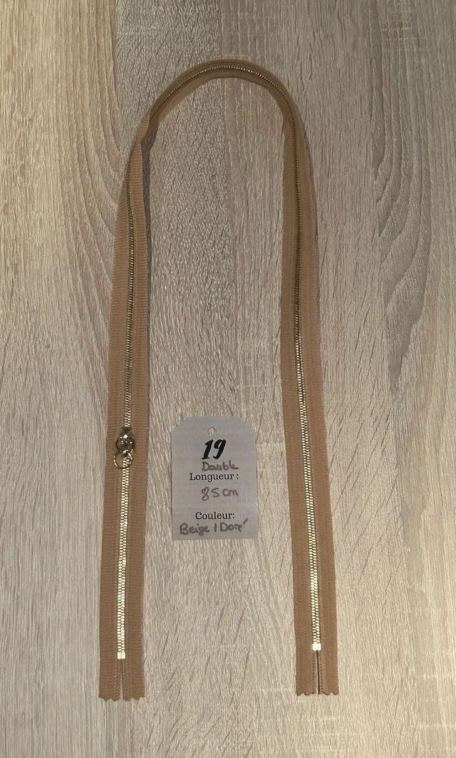 Fermetures éclair métallique orange double curseur 85cm