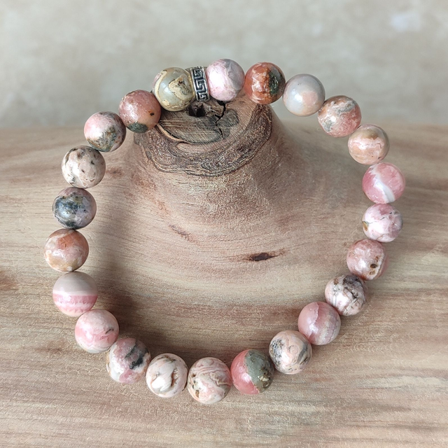 Bracelet rhodochrosite d&#039;Argentine