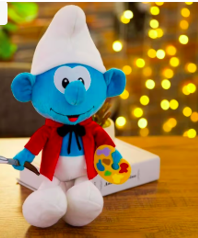 De Smurfen grote knuffel Schilder Smurf (28cm)