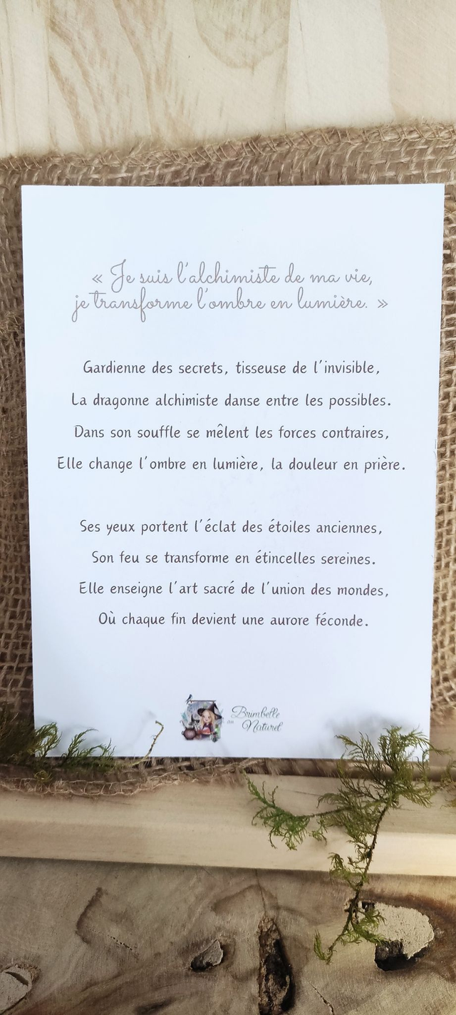 🔮 Carte postale féerique "La Dragonne Alchimiste"