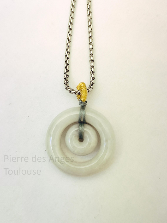 Pendentif - Lithothérapie - Pierre naturelle - Jade Birman
