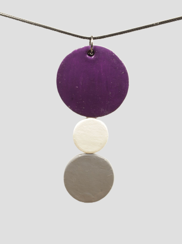 Statement Three Circle Pendant - Purple 