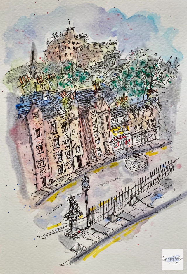 Candlemaker Row, Edinburgh - Original Watercolour &amp; Pen Sketch